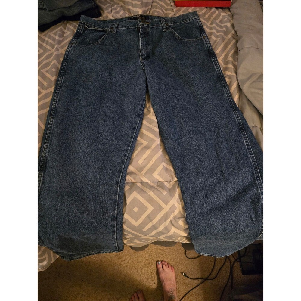 Wrangler George Strait Collection Men's Blue Straight Denim Jeans 38x32 Cowboy